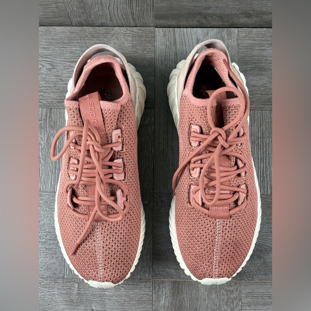 Adidas Women’s Tubular Doom Sock Running Shoe Size 6.5 Raw Pink Knit Material - Picture 6 of 16